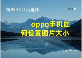 oppo手机如何设置图片大小