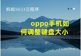 oppo手机如何调整键盘大小