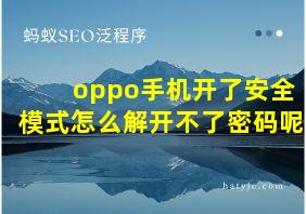 oppo手机开了安全模式怎么解开不了密码呢