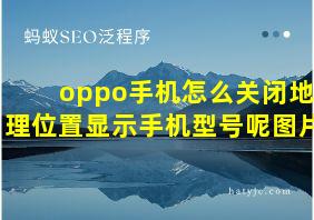 oppo手机怎么关闭地理位置显示手机型号呢图片