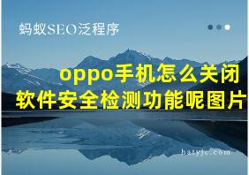 oppo手机怎么关闭软件安全检测功能呢图片