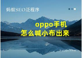 oppo手机怎么喊小布出来