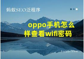 oppo手机怎么样查看wifi密码