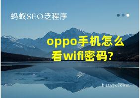 oppo手机怎么看wifi密码?