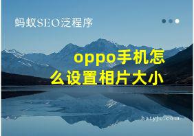 oppo手机怎么设置相片大小