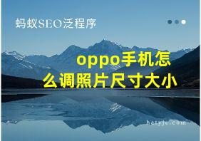 oppo手机怎么调照片尺寸大小