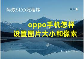 oppo手机怎样设置图片大小和像素