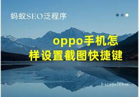 oppo手机怎样设置截图快捷键