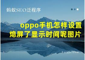 oppo手机怎样设置熄屏了显示时间呢图片