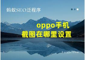 oppo手机截图在哪里设置