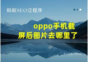 oppo手机截屏后图片去哪里了