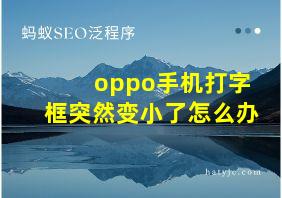 oppo手机打字框突然变小了怎么办