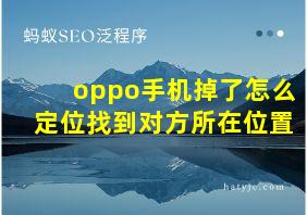 oppo手机掉了怎么定位找到对方所在位置