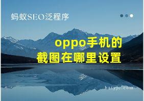 oppo手机的截图在哪里设置