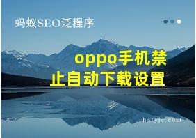 oppo手机禁止自动下载设置