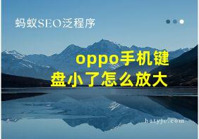 oppo手机键盘小了怎么放大