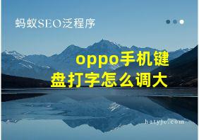 oppo手机键盘打字怎么调大