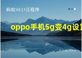 oppo手机5g变4g设置