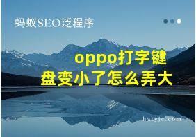 oppo打字键盘变小了怎么弄大