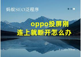 oppo投屏刚连上就断开怎么办