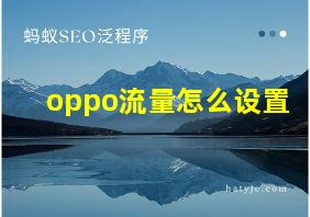 oppo流量怎么设置