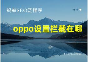 oppo设置拦截在哪