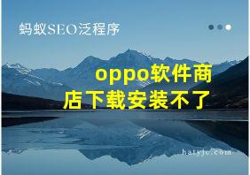 oppo软件商店下载安装不了