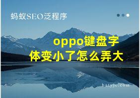 oppo键盘字体变小了怎么弄大