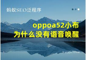 oppoa52小布为什么没有语音唤醒