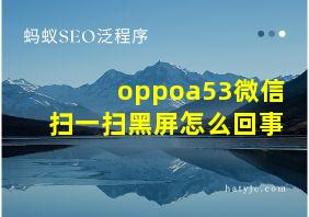 oppoa53微信扫一扫黑屏怎么回事