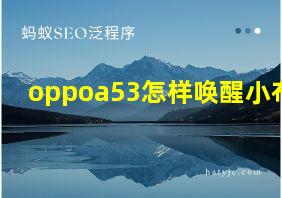 oppoa53怎样唤醒小布