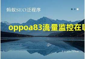 oppoa83流量监控在哪