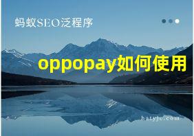 oppopay如何使用