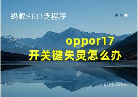 oppor17开关键失灵怎么办