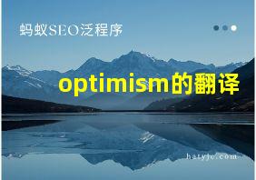 optimism的翻译