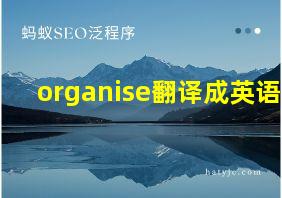 organise翻译成英语