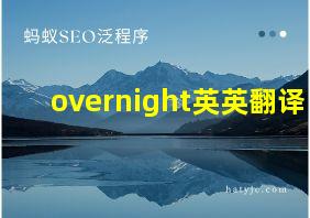 overnight英英翻译