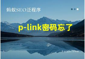 p-link密码忘了