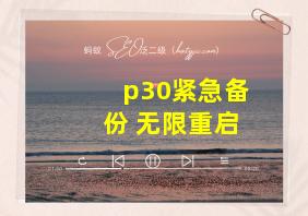 p30紧急备份 无限重启