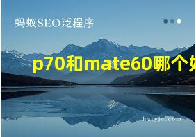 p70和mate60哪个好