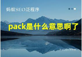 pack是什么意思啊了