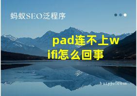 pad连不上wifi怎么回事