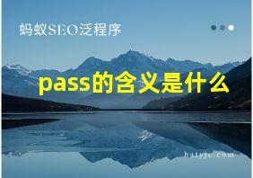 pass的含义是什么