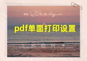 pdf单面打印设置