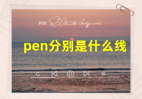 pen分别是什么线