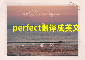 perfect翻译成英文