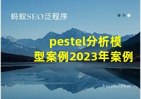 pestel分析模型案例2023年案例