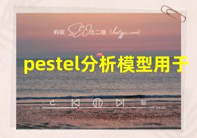 pestel分析模型用于