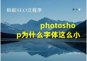 photoshop为什么字体这么小