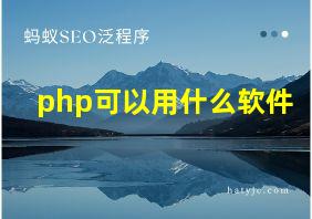 php可以用什么软件